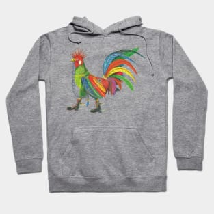 Punky Rooster Large Hoodie